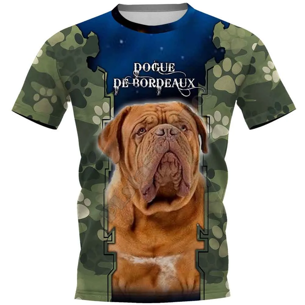 Dogue De Bordeaux футболки с 3D принтом женские и мужские летние повседневные короткими