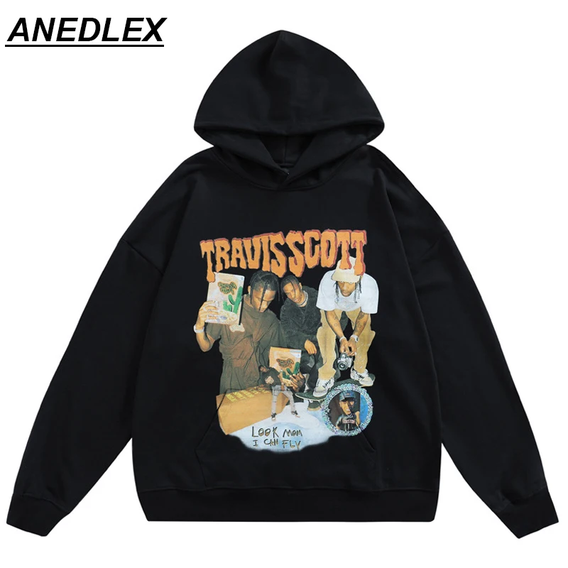 

Мужской свитер с капюшоном, осень 2021, повседневный модный Свободный Топ в американском и Европейском стиле, в стиле хип-хоп, с принтом персон...