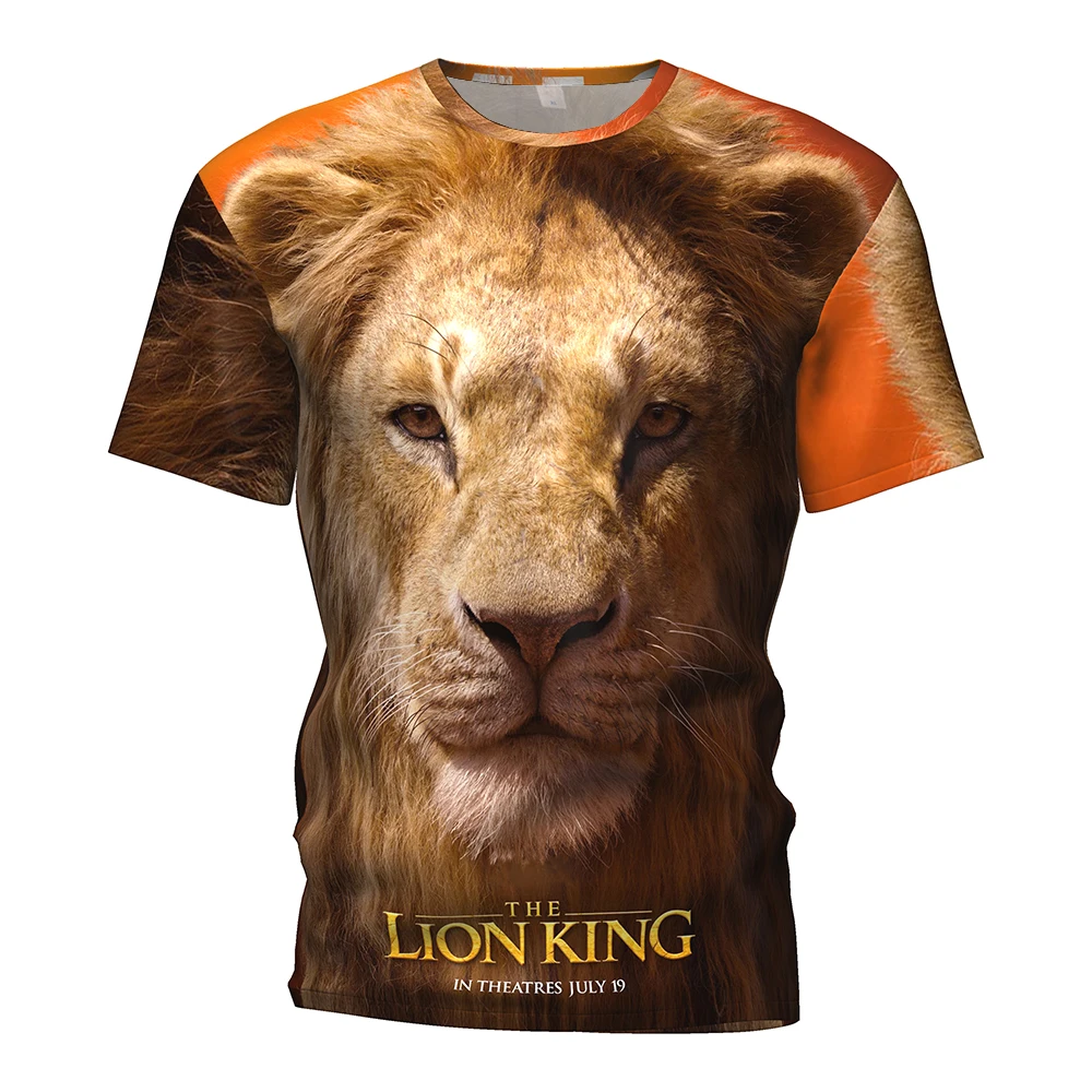 2019 Лето Король Лев Мужская 3D футболка/женщина уличная Simba футболка аниме Унисекс