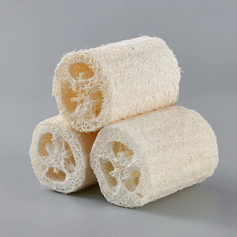 Скребок для тела из натуральной люфы 3 шт., отшелушивающая губка для ванны, целлюлозный спонж для душа, для приготовления кухонного мыла - изображение