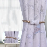 1pc pearl magnetic ball curtain tie rope backs holdbacks buckle clips accessory rods accessoires hook holder home decorations