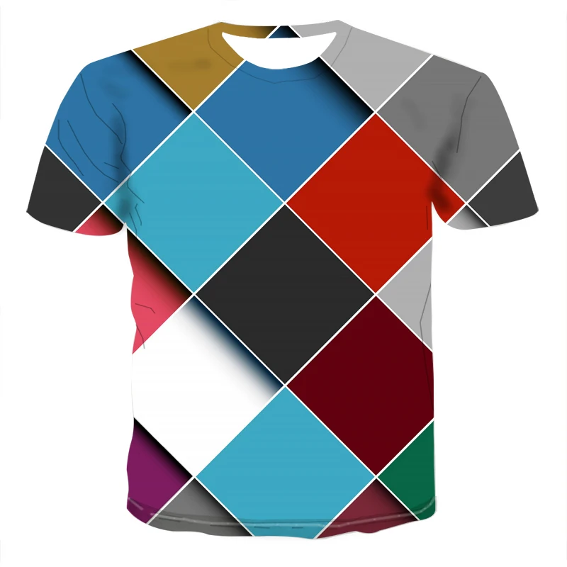 Three di Мужская футболка vortex С 3D принтом летняя повседневная с круглым