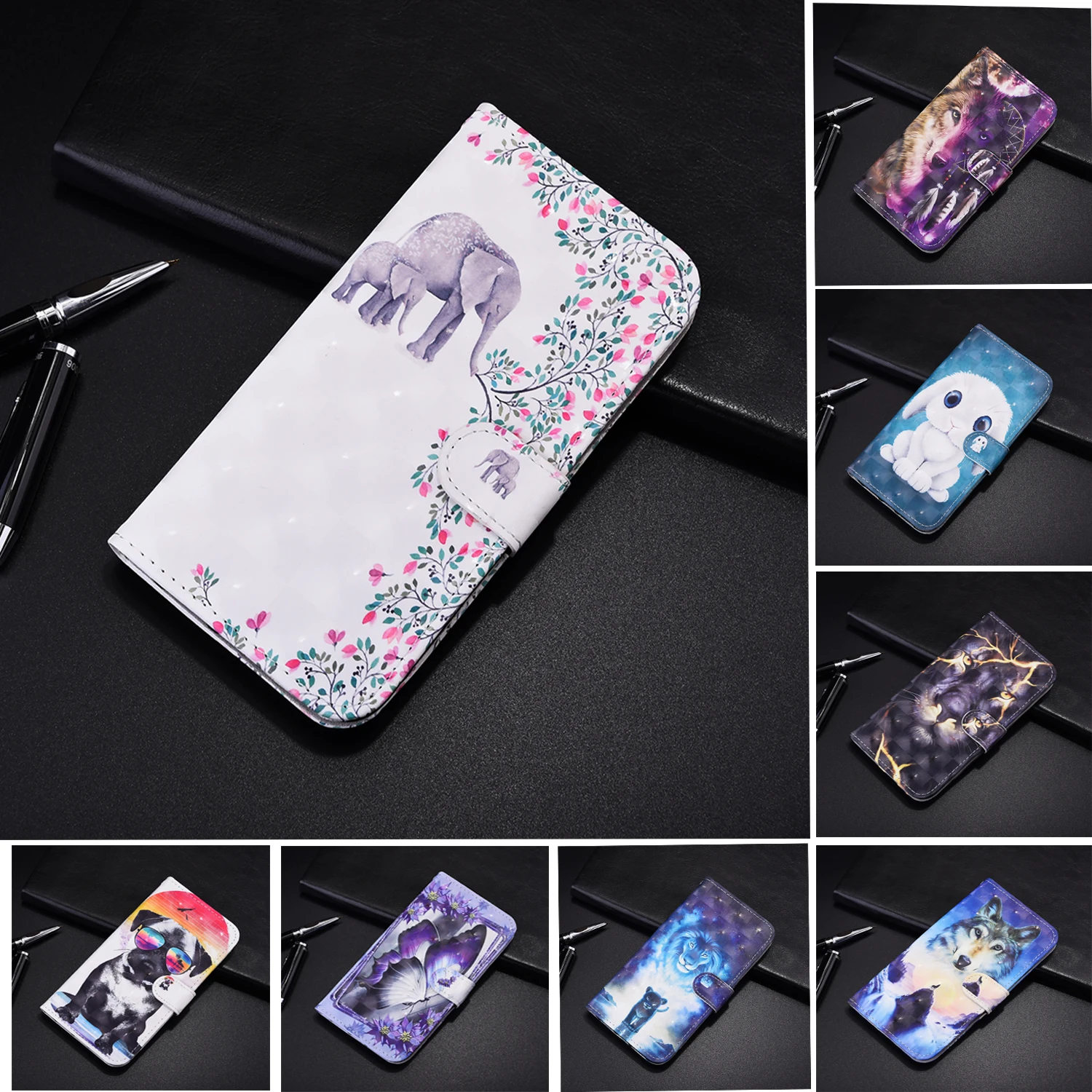 

Leather Wallet Cover for Galaxy M10 M11 M31s S10 Lite S10S10 Plus S20 Plus Note 10 Lite Note 20 Ultra Painted Protect Phone Case