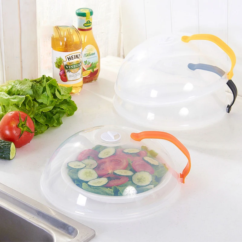 

Microwave Oven Food Cover Splash-proof Lid With Handle High Temperature Resistant Food Heating Lid Table Dishes Dust-proof Cover