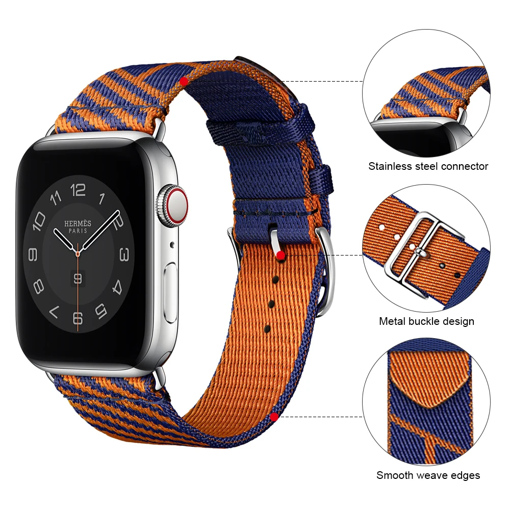 For Apple watch Nylon band for 41mm 45mm Jumping Single Tour strap 40mm 44mm 38mm 42mm series 7 6 54321 SE smart watch Bracelet