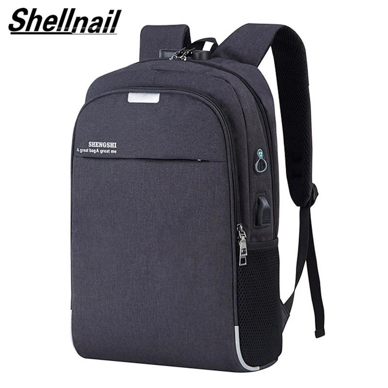 

Shellnail Waterproof Laptop Bag Travel Backpack Multi Function Anti Theft Bag For Men PC Backpack USB Charging For Macbook IPAD