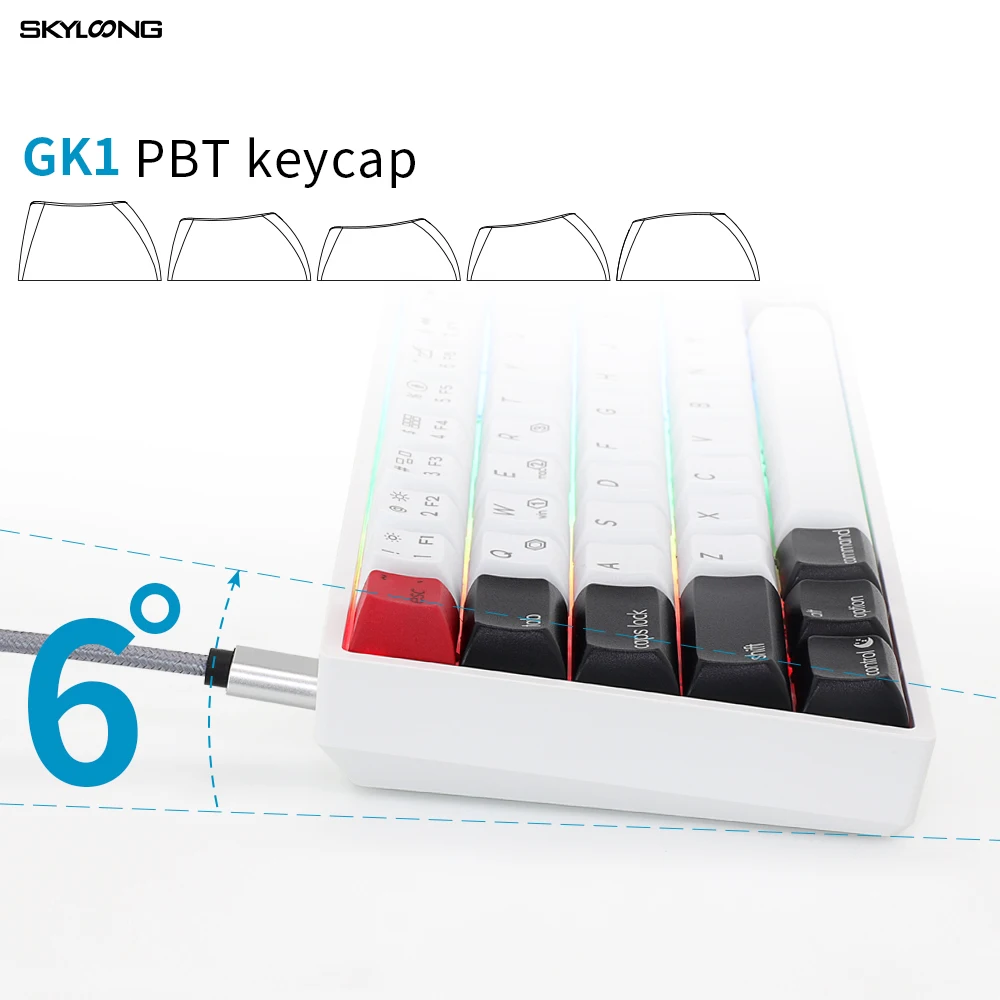 Skyloong AK61s Mini Teclado Mechanical Keyboard Stepped Keycap Gateron Yellow Pc Gamer 60% Gk64xs Bluetooth Dual-Mode Version