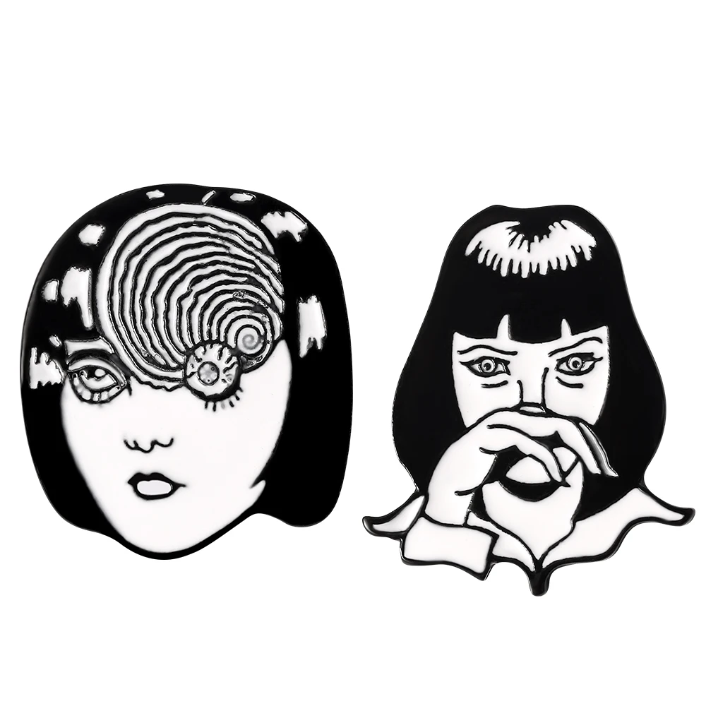 Ужасающая булавка томие Миа Уоллес Броши Vortex Uzumaki Junji Itou Horror Goru глазной шар манга