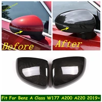 rearview mirror decor cap cover trim for mercedes benz a class w177 a200 a220 2019 2022 carbon fiber look exterior accessories