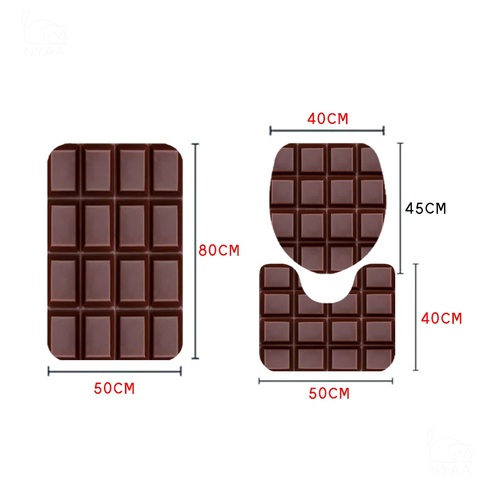 4 шт. панель из темного шоколада NYAA для душа занавеска крышка коврика туалета
