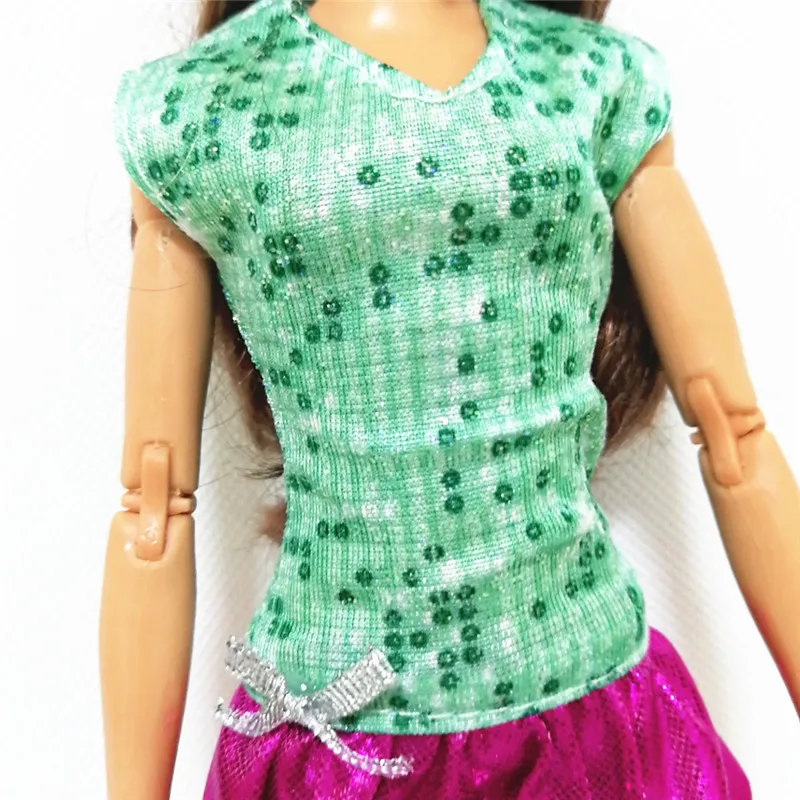 

Fashion Girl Tops Bubble Skirt Outfits Set for Barbie BJD Doll Clothes Accessories Play House Dressing Up Kids Toys