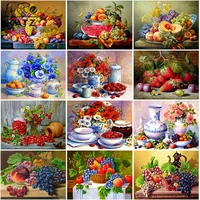 diamond painting fruit afternoon tea embroidery crossing diy gourmet mosaic picture restaurant kitchen cross stitch home decor