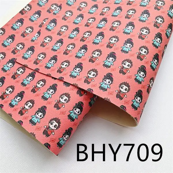 A4 20*33 см мультфильм печати искусственная кожа для DIY аксессуары BHY151 - Цвет: BHY709