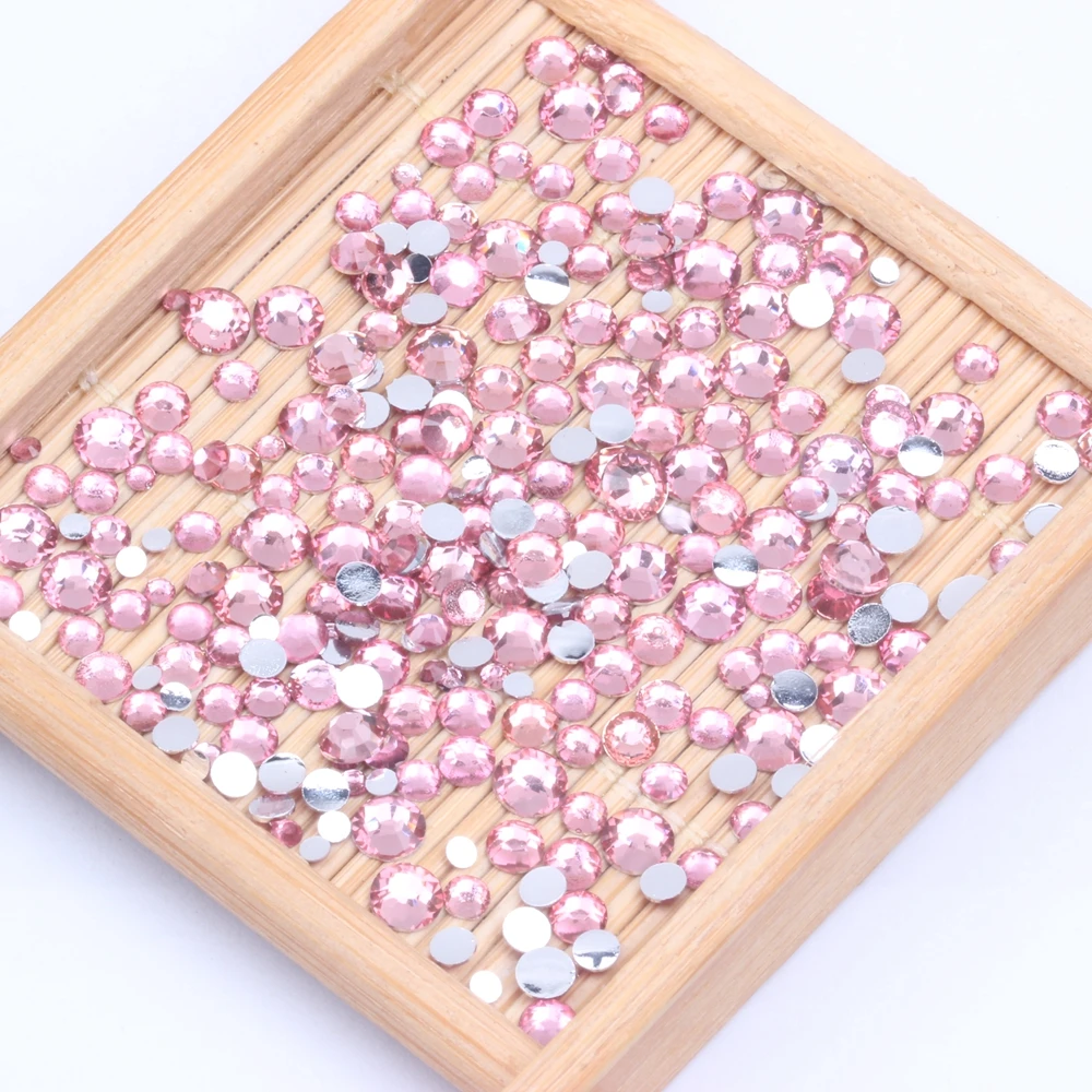 Розовые стразы из смолы 2 6 мм круглые с плоской задней поверхностью без горячей