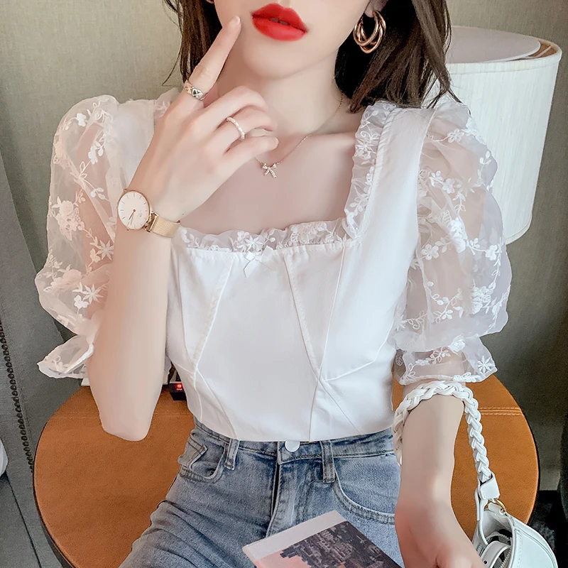 Лето 2021 новый дизайн сетчатый эластичный свободный топ с коротким