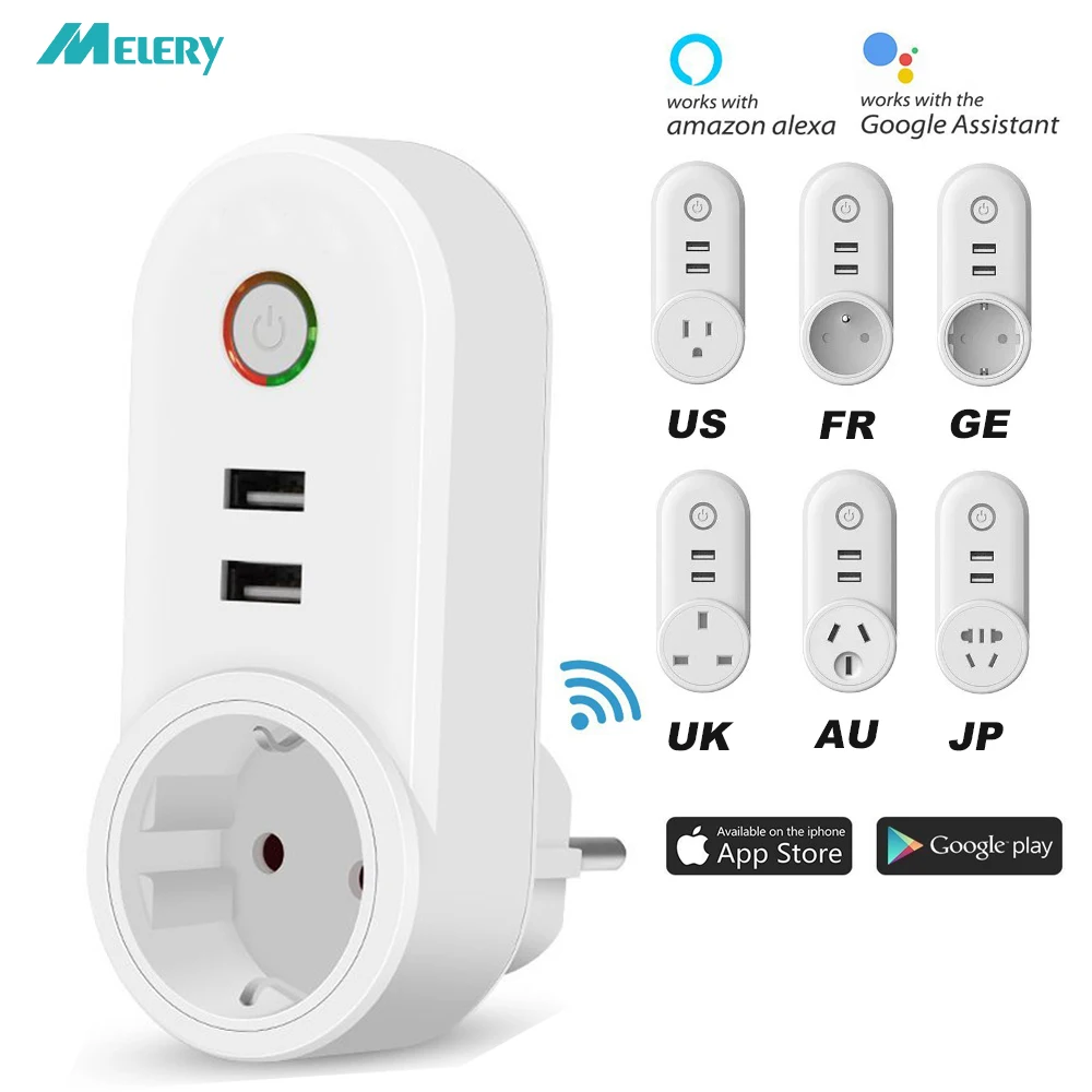 Умная ШТЕПСЕЛЬНАЯ Розетка WiFi электрическая розетка с USB беспроводным пультом