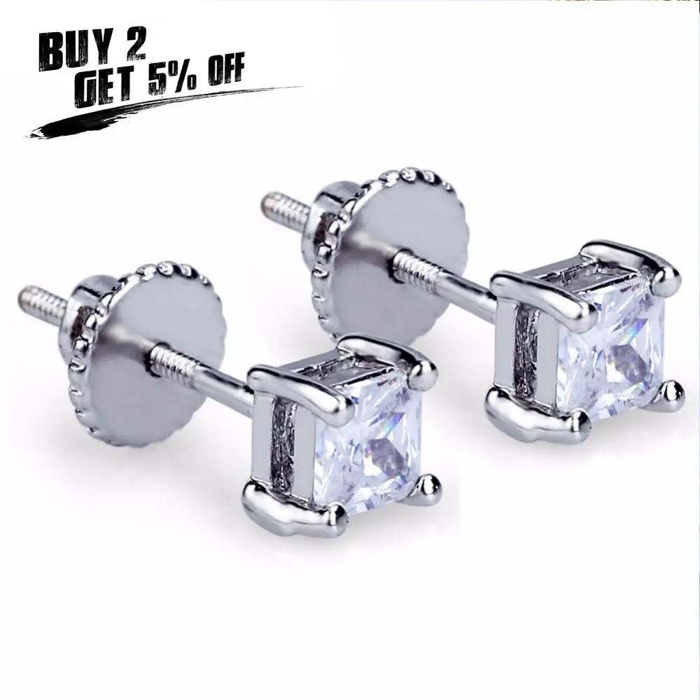 Серьги гвоздики JINAO в стиле хип хоп для мужчин и женщин ювелирные украшения