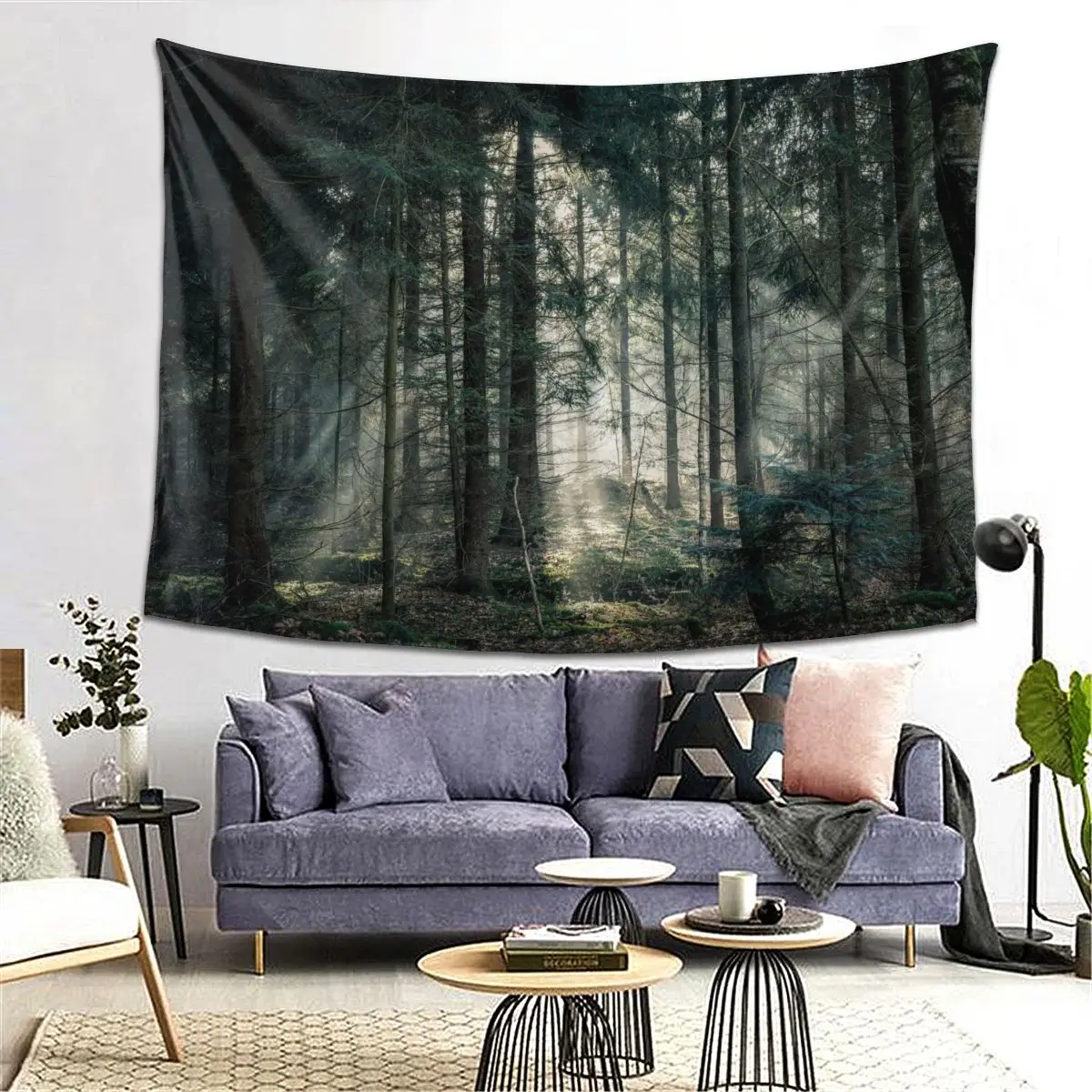 Натуральный ЛЕС красивый Печатный Большой Настенный Гобелен дешевый хиппи