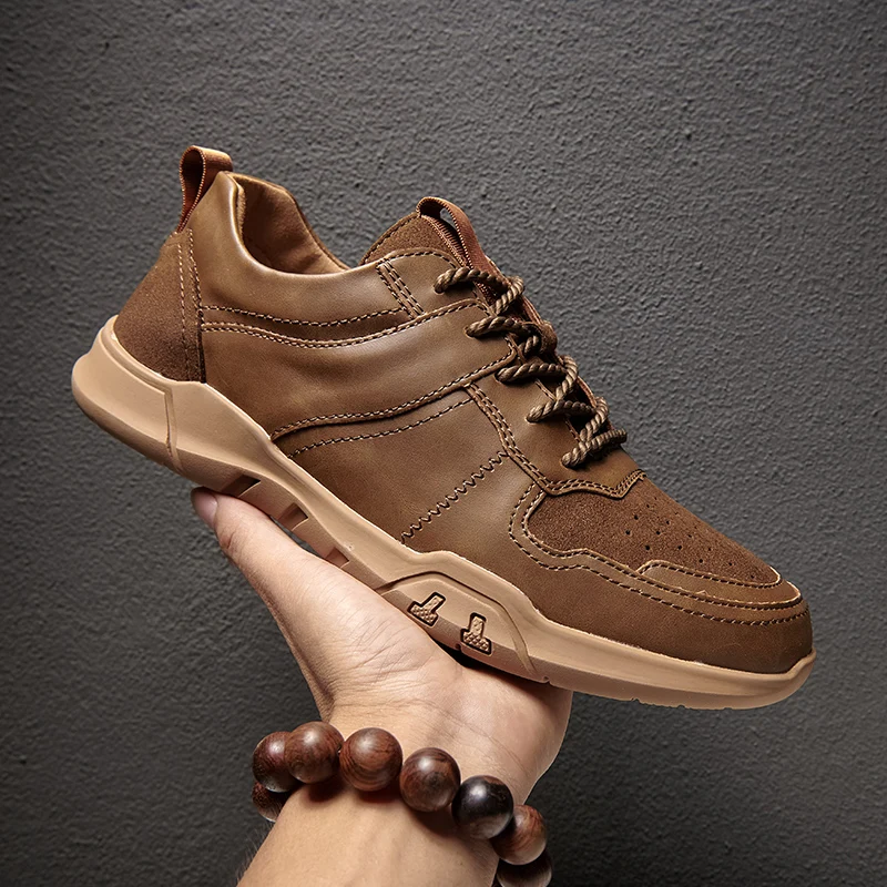 

Кожаная мужская обувь, Британская мода, оксфорды, уличные дышащие трендовые повседневные кроссовки, классические удобные мужские туфли на ...