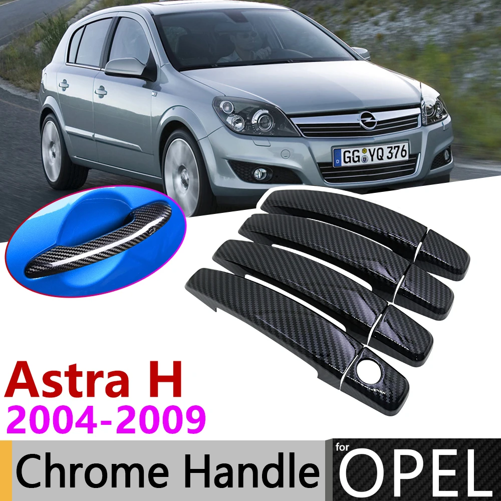 Черная накладка на дверную ручку из углеродного волокна для Opel Astra H 2004 ~ 2009 2005 2006