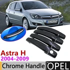 Черная накладка на дверную ручку из углеродного волокна для Opel Astra H 2004  2009 2005 2006 2007 2008 Vauxhall Holden, семейные автомобильные аксессуары, набор хромированных стикеров