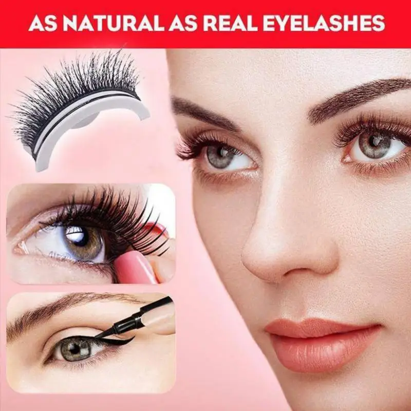 

1Pair Self-adhesive False Eyelashes 3 Seconds To Wear Mink Lashes Extension Curly Thick Wispy Eyelash + Box False Eyelashes
