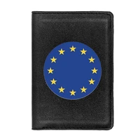 classic fashion european union passport holder personality leather men women travel id credit card case cover gift