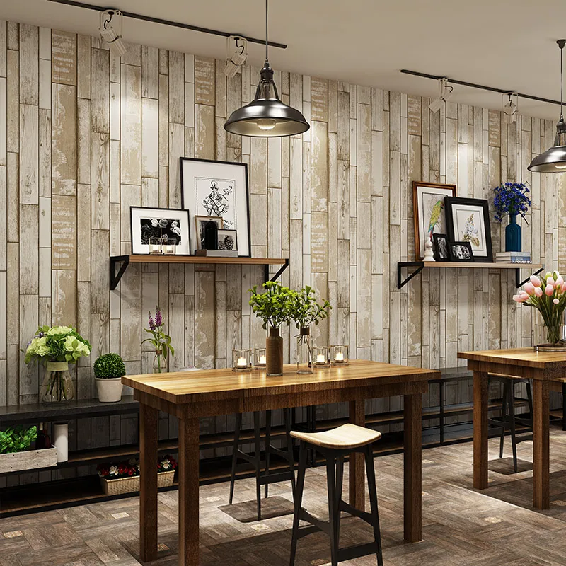 

Chinese style wood pattern clothing shop coffee room tea shop store living room study bedroom kids room background wall paper