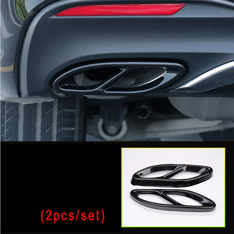 stainless fiber Крышка выхлопной трубы для Mercedes Benz A W176 B W246 C W205 E w213 GLC GLE w166 c292 coupe 350d GLS amg класс аксессуары - Название цвета: stainless fiber