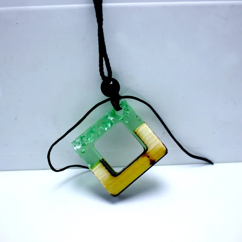 Ожерелье с кулоном из полимерного дерева ручной работы для мужчин и женщин