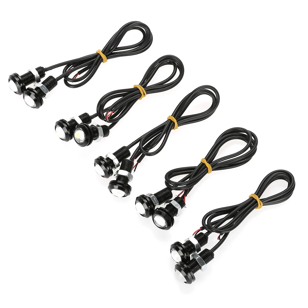 

10pcs 10W 18mm White Eagle Eye FOG DRL LED Motor Car Head Tail Backup Signal Light