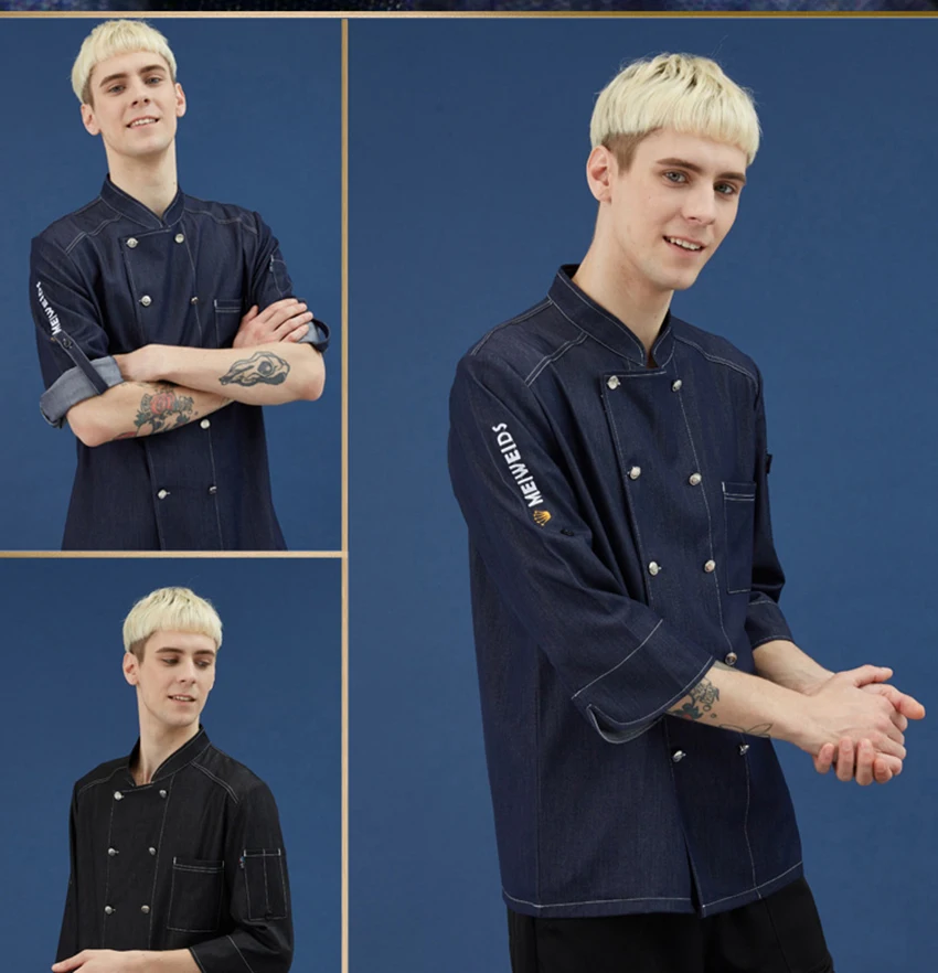 Высококачественная куртка шеф повара с вышивкой и бесплатным логотипом форма