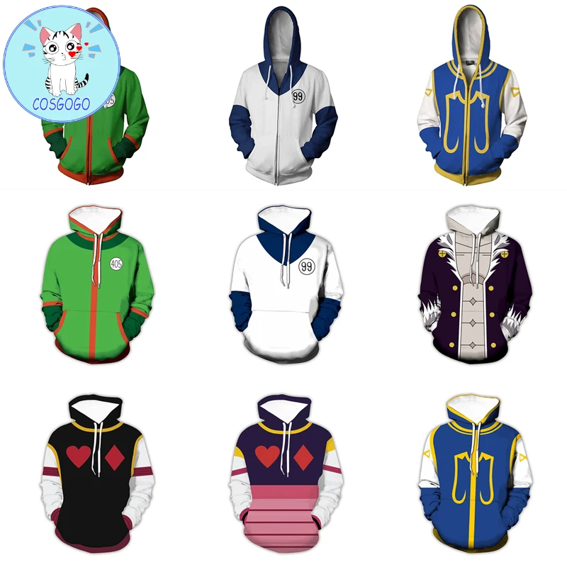 COSGOGO аниме HUNTER x Cosplay GON FREECSS Killua Zoldyck Толстовка для мужчин и женщин мужской