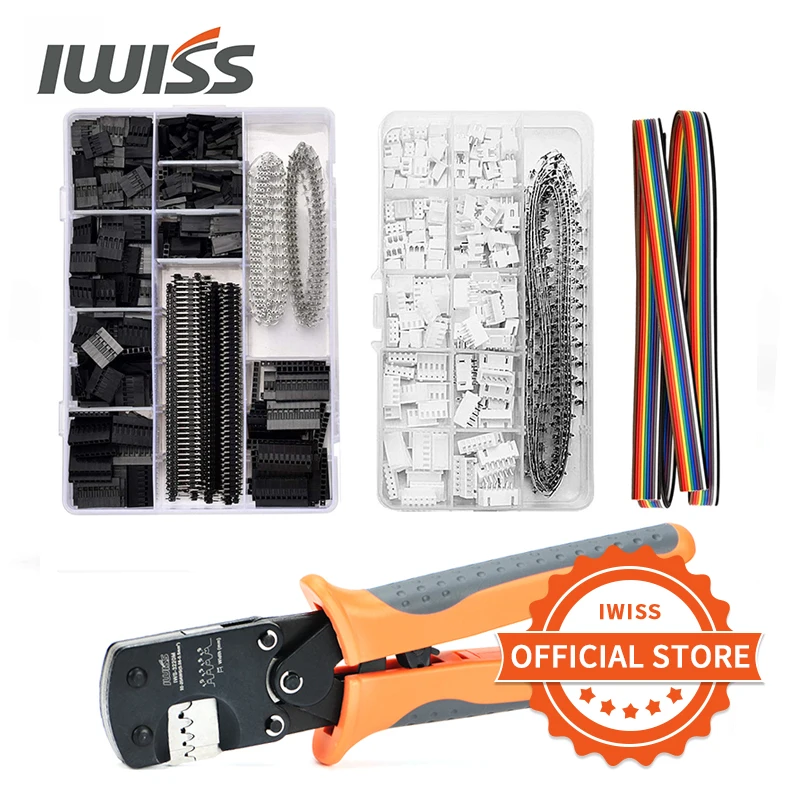 

IWISS IWS-3220 Crimping Tool Kit Dupont Crimper Plier Set With 2.54mm JST-XH Connectors 2.54mm Dupont Terminals Electrical Clamp