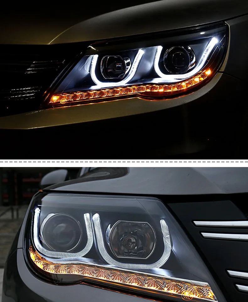 Автомобильный Стайлинг для VW 2010-2013 Tiguan фары новые Tiguan светодиодный фары DRL линзы двойной луч H7 HID ксеноновые автомобильные аксессуары