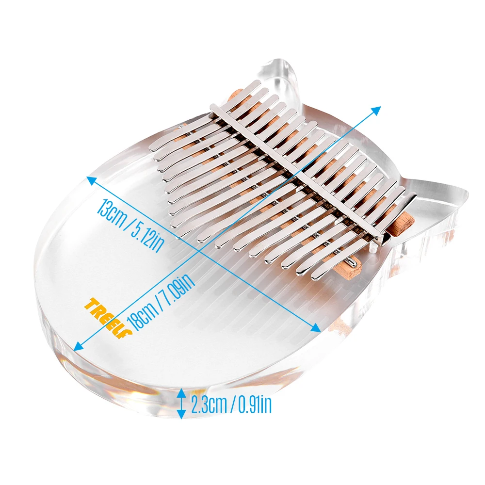 17 клавиш Kalimba прозрачный акриловый большой палец пианино с сумкой тюнинг молоток