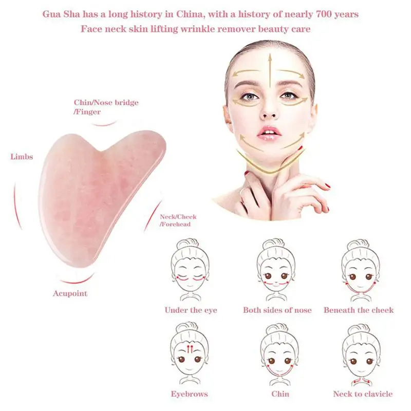 Скребок гуашный натуральный нефритовый для лица массажер соскабливания