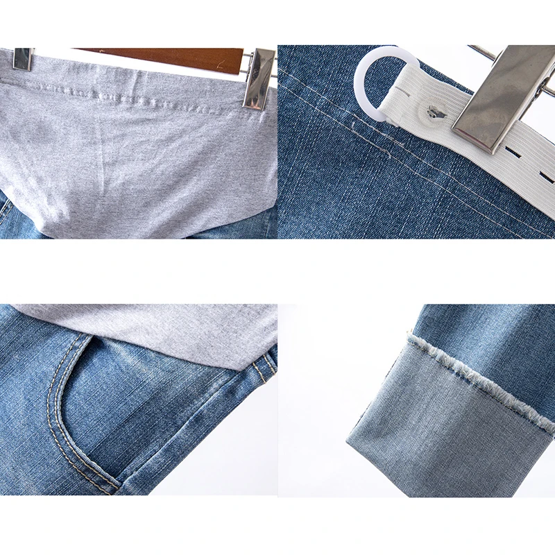 

Stretch Maternity Pants Pregnant Women Clothes Maternity Jeans Cropped Straight Jeans Premama Trousers Loose Denim Jeans