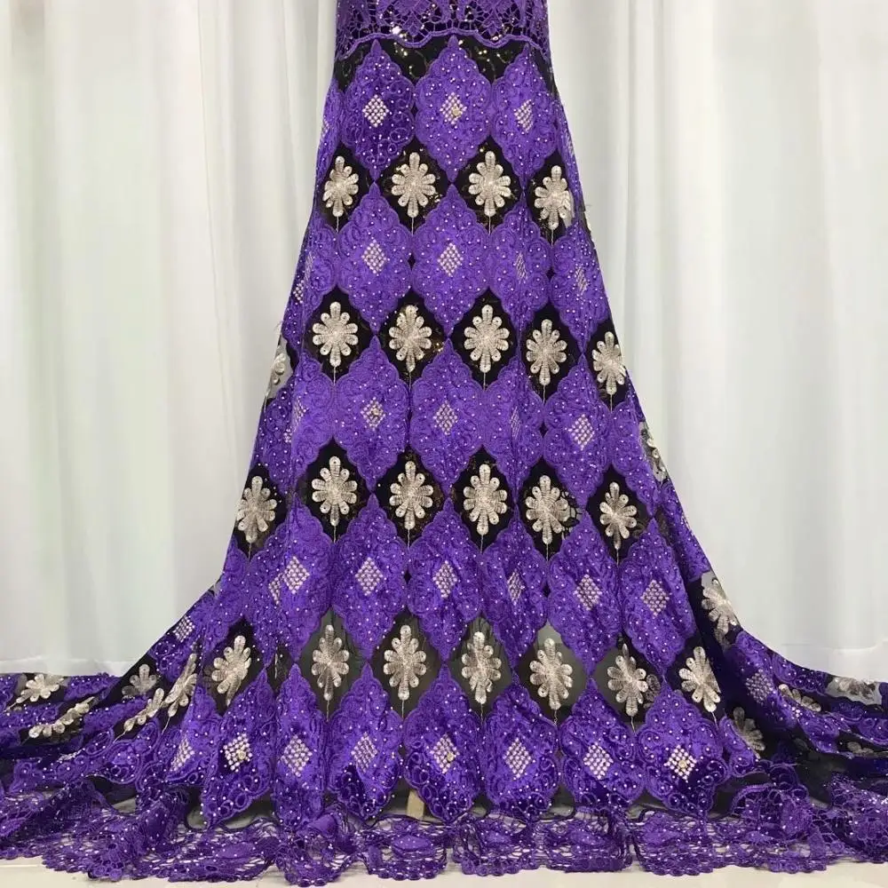 Новый дизайн 2020 бархат с камнем Африканский кружевная ткань Высококачественная