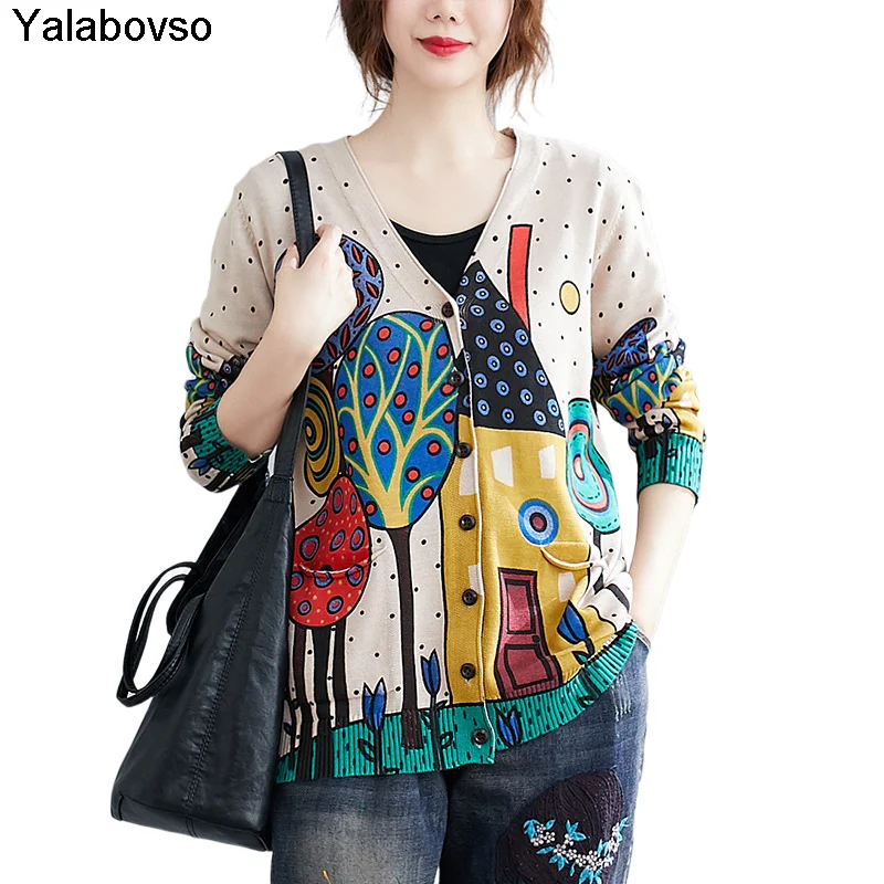 

Большая женская одежда, новинка сезона осень-зима 2021, свитер в стиле ретро, Повседневная Свободная открытая рубашка, тонкое модное пальто, ж...