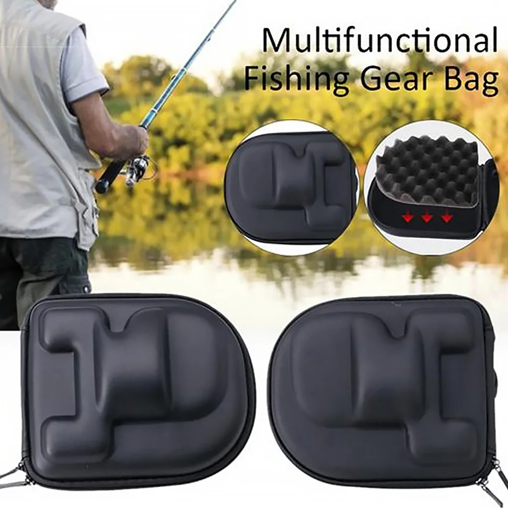 

Fishing Spool Protector Fishing Spinning Reel Cover Waterproof EVA Fishing Reel Case Storage Bag with Sponge Liner
