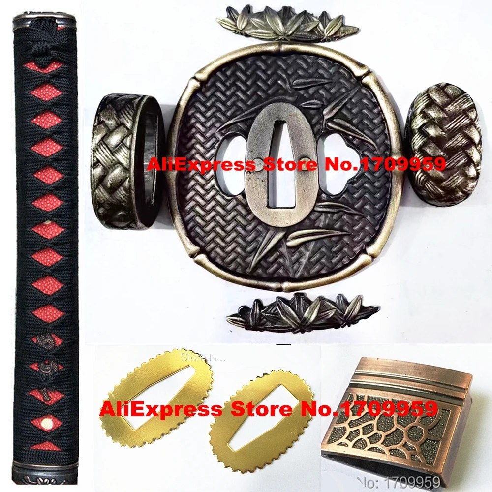 Бамбуковая тема меч из сплава Guard для японской Катаны/вакидзаси/Танто фитинги Tsuba