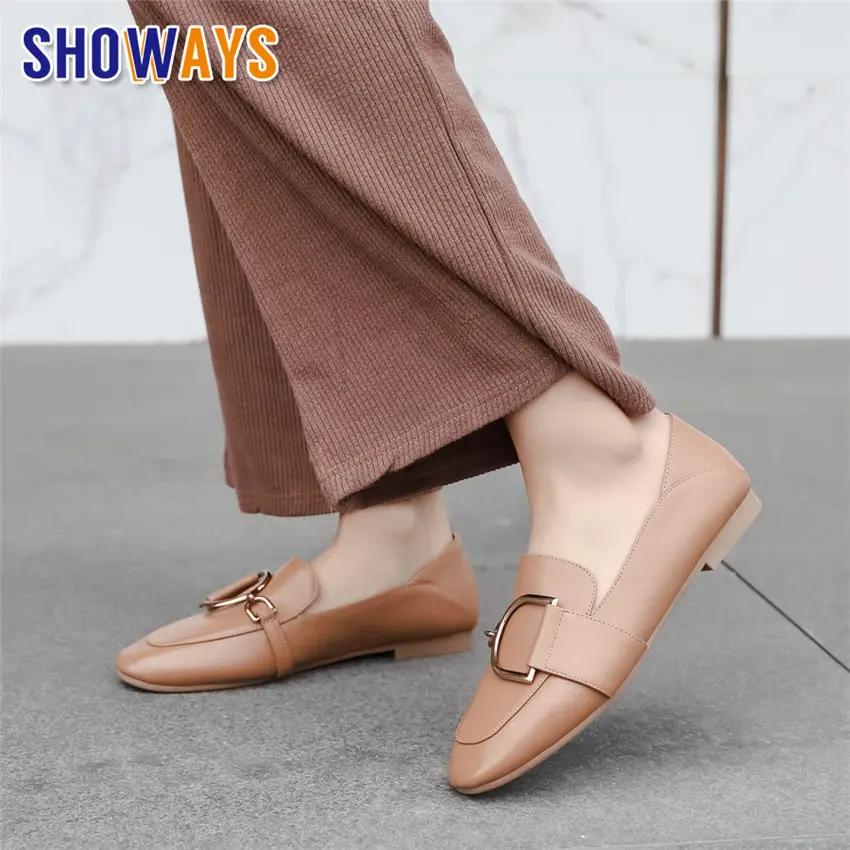 

Spring British Women Loafers Beige Black Soft PU Leather Round Toe Flats Female Casual Office Slip-on Chain Driving Moccasins