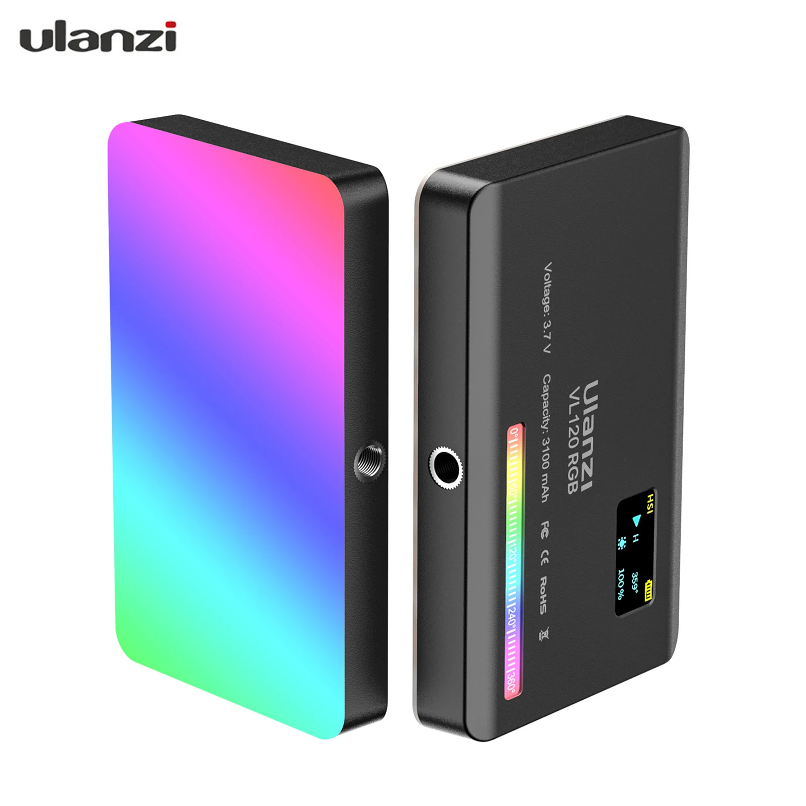 Ulanzi VL120 Карманный RGB светодиодный светильник для видеосъемки заполняющий 2500 9000K