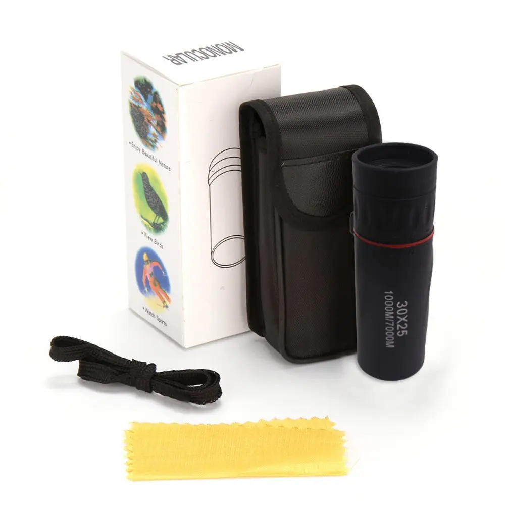 

XJ-W9 Factory Direct Wholesale 8x21 30*25 Portable High Definition Red Circle Single Telescope Fishing Concert Monocular