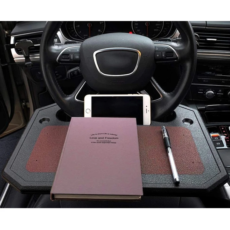 

Car Steering Wheel Desk Multifunctional Portable Car Travel Table Coffee Holder Laptop Computer Rack and Food Steering Wheel