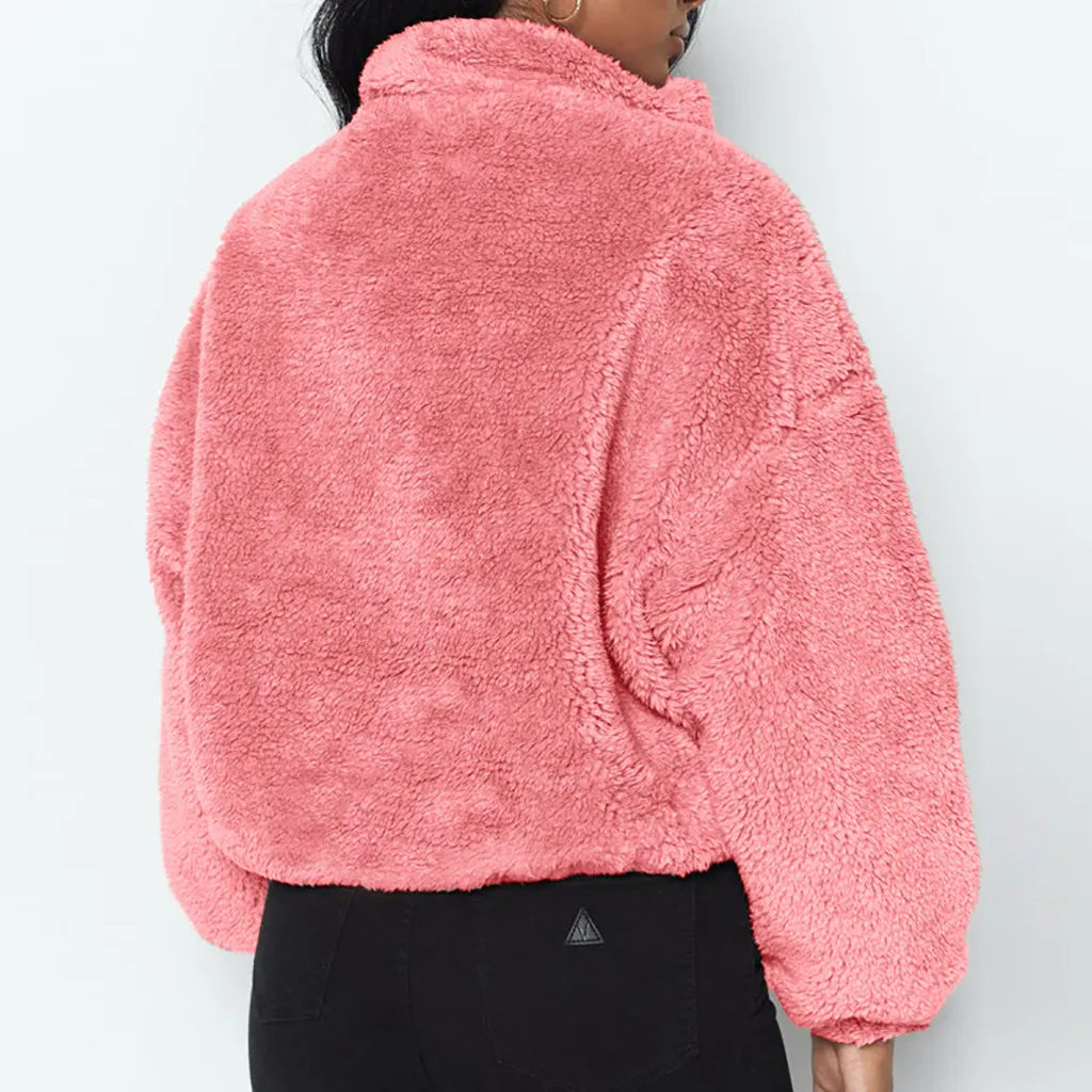 Женская Шуба из искусственного меха CHAMSGEND осенне-зимняя шуба на молнии с