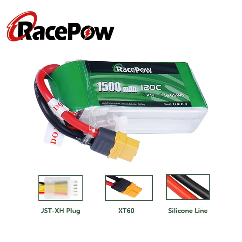 racepow rc lipo батарея 3s 1500 мач 111 в 120c с xt60 для fpv го