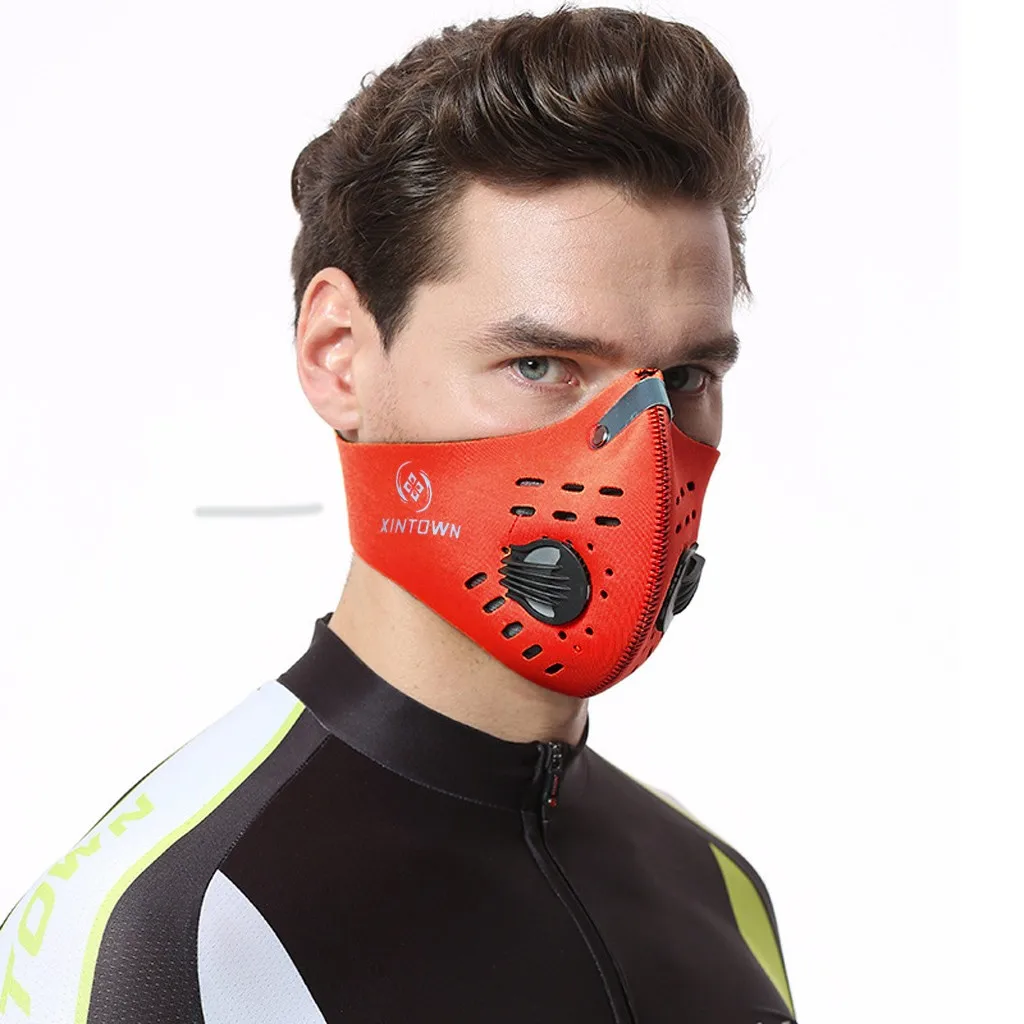 Противопылевая велосипедная маска для лица с активированным углем мужчин и