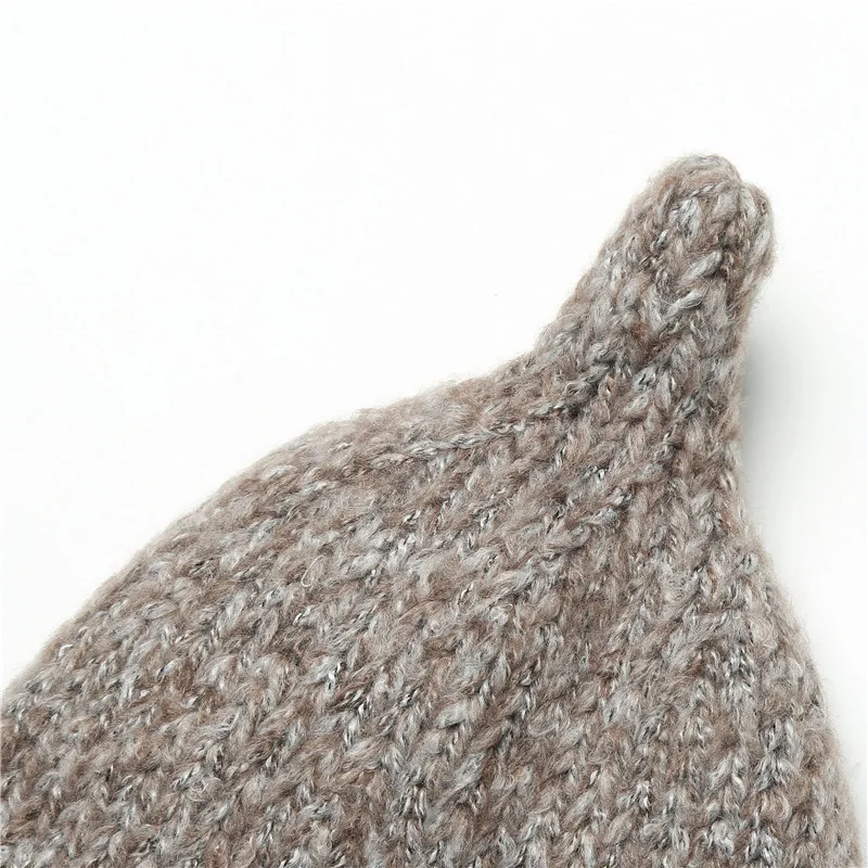 Зимняя детская плотная Шапка бини вязаная двойная толстая мягкая теплая шапка